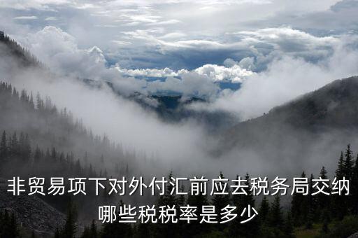 為什么非貿(mào)易付匯要繳稅，公司剛剛做了筆非貿(mào)易付匯紅利股息匯出問一下匯出金額是要扣