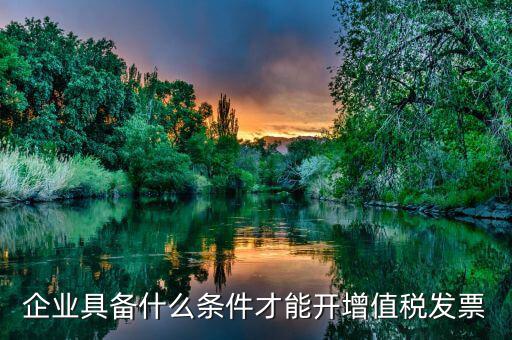 什么企業(yè)增值稅發(fā)票，企業(yè)具備什么條件才能開增值稅發(fā)票