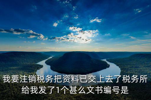 我要注銷稅務(wù)把資料已交上去了稅務(wù)所給我發(fā)了1個(gè)甚么文書編號是