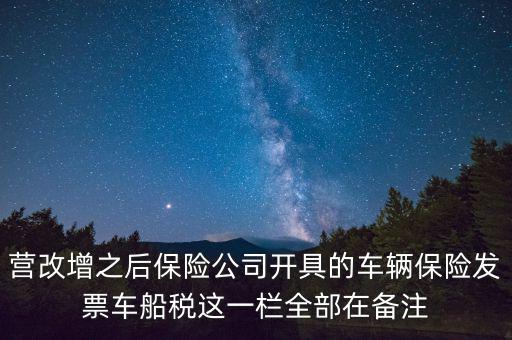 車船稅為什么開在備注里，保險公司代收的車船稅稅款是填在備注欄里的么
