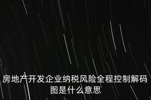 房地產開發(fā)企業(yè)納稅風險全程控制解碼圖是什么意思