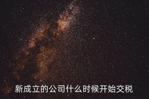 什么時候設(shè)納稅服務(wù)司，新成立的公司什么時候開始交稅