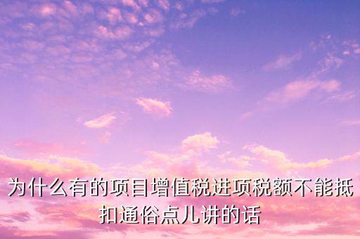為什么增值稅不準予抵扣，為什么應稅勞務中的增值稅不予抵扣