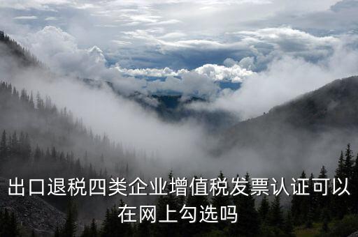 什么是出口四類企業(yè)，出口退稅四類企業(yè)增值稅發(fā)票認(rèn)證可以在網(wǎng)上勾選嗎