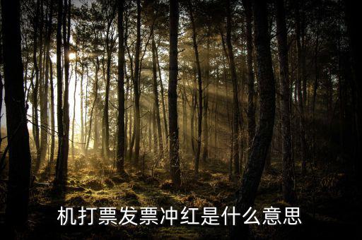 沖紅發(fā)票什么意思，單據(jù)沖紅是什么意思