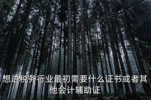 進(jìn)稅務(wù)局需要什么證件，想進(jìn)稅務(wù)行業(yè)最初需要什么證書(shū)