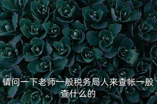 稅局查賬戶查什么，請問一下老師一般稅務(wù)局人來查帳一般查什么的