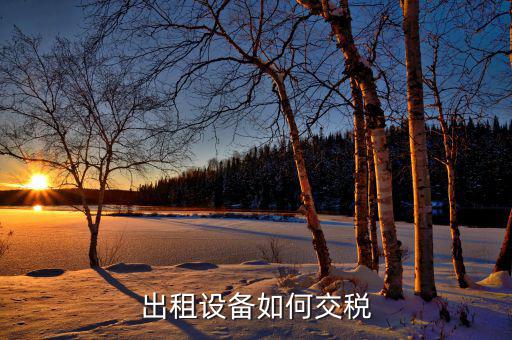 出租閑置設(shè)備應(yīng)繳納什么稅，設(shè)備租賃交什么稅