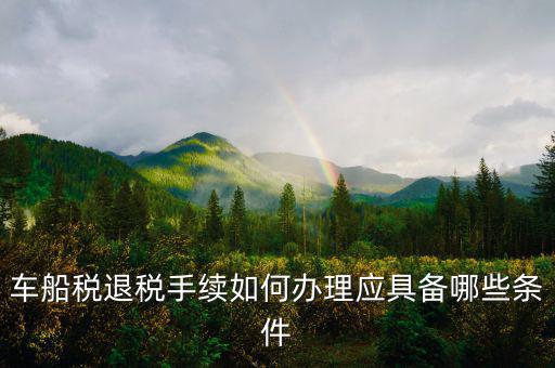 車(chē)船稅退稅需要什么，車(chē)船稅退稅手續(xù)如何辦理應(yīng)具備哪些條件