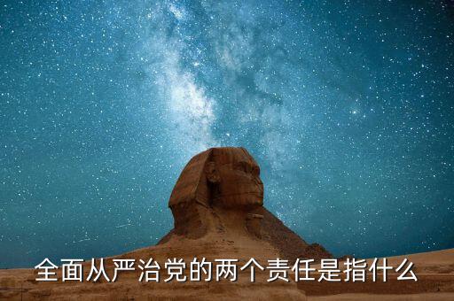 什么是基層兩個責任清單，全面從嚴治黨的兩個責任是指什么