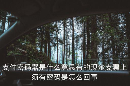 發(fā)票密碼器是什么，支票密碼器是什么啊