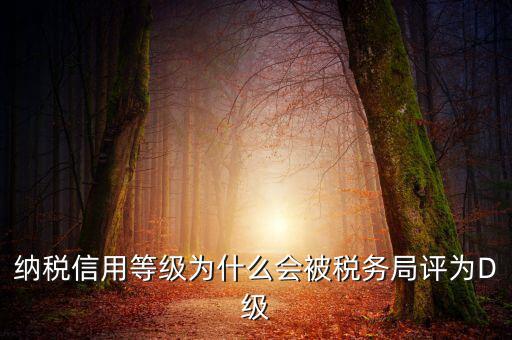 納稅信用等級為什么會被稅務局評為D級
