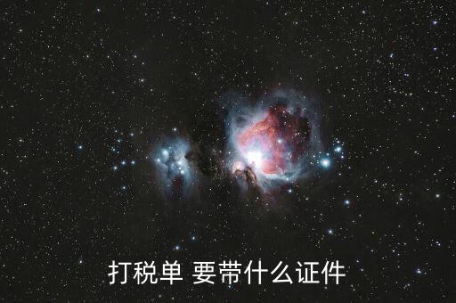 打印稅單需要什么證件，到稅務打印稅單需要什么資料