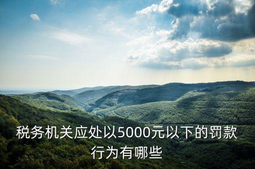 稅務(wù)局行為罰款是什么，稅務(wù)機關(guān)應(yīng)處以5000元以下的罰款行為有哪些