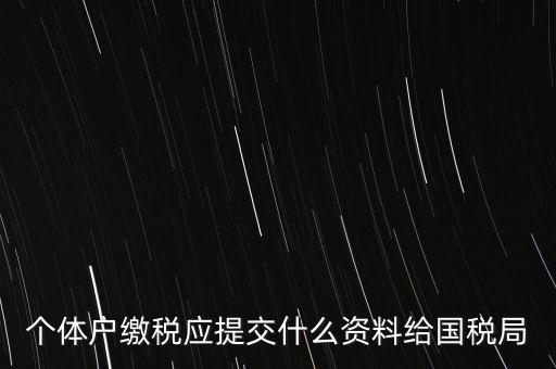 個體戶報稅都報什么資料，個體戶繳稅應(yīng)提交什么資料給國稅局