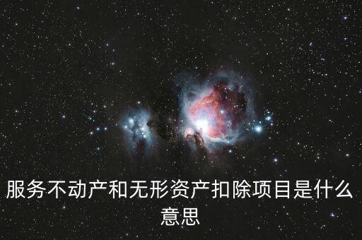 服務不動產和無形資產扣除項目是什么意思