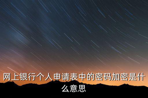 網(wǎng)上申報的密碼是什么，網(wǎng)上銀行個人申請表中的密碼加密是什么意思
