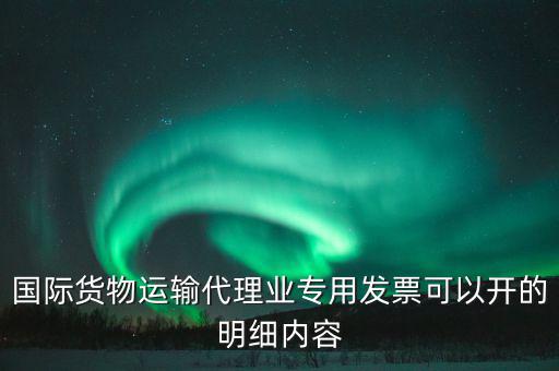 國際貨物運輸代理業(yè)專用發(fā)票可以開的明細內容