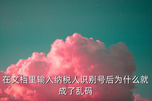 個(gè)稅導(dǎo)入模板為什么是亂碼，在文檔里輸入納稅人識(shí)別號(hào)后為什么就成了亂碼