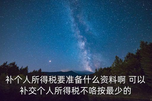 補(bǔ)個(gè)稅需要什么資料，請問去廣州地稅前臺補(bǔ)報(bào)個(gè)人所得稅要帶些什么資料