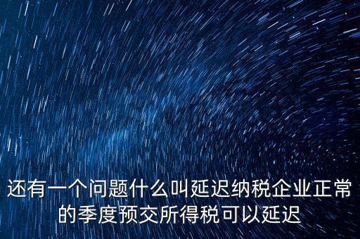 延期納稅是什么意思，遞延繳納稅什么意思