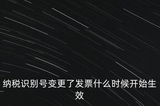 納稅識(shí)別號(hào)變更了發(fā)票什么時(shí)候開始生效