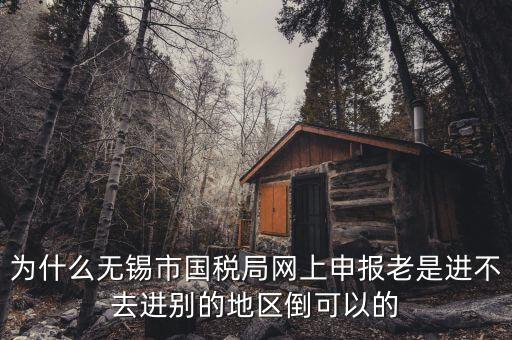 無錫網(wǎng)上辦稅服務(wù)廳為什么進(jìn)不去，為什么我登錄不上網(wǎng)上辦稅服務(wù)廳啊
