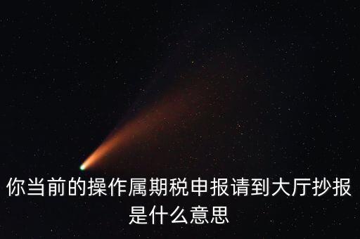 抄報(bào) 申報(bào)是什么，你當(dāng)前的操作屬期稅申報(bào)請到大廳抄報(bào)是什么意思