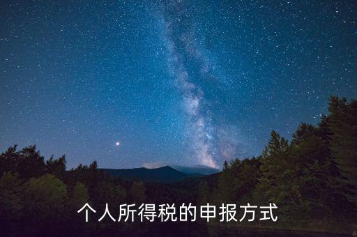 個(gè)人所得稅按什么報(bào)，個(gè)人所得稅選擇哪種申報(bào)方式