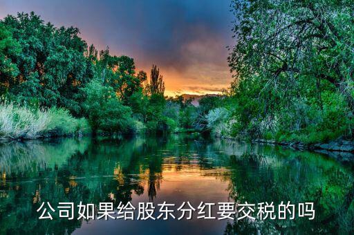 企業(yè)分紅要交什么稅，公司如果給股東分紅要交稅的嗎