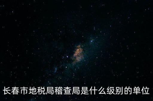 稽查局是什么單位，長春市地稅局稽查局是什么級別的單位