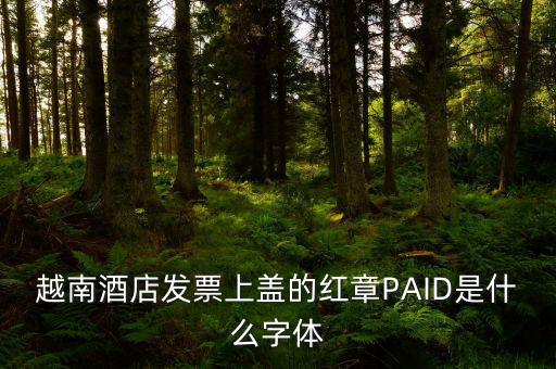發(fā)票章是什么字體，越南酒店發(fā)票上蓋的紅章PAID是什么字體