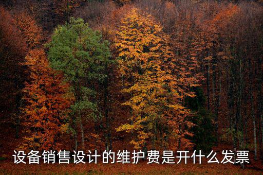 開票維護(hù)費(fèi)是什么，設(shè)備銷售設(shè)計(jì)的維護(hù)費(fèi)是開什么發(fā)票