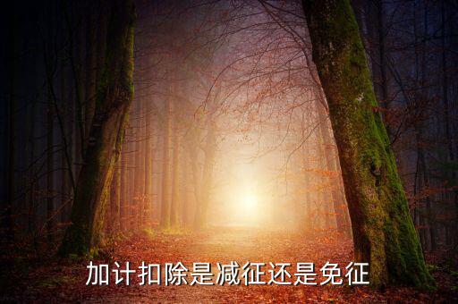 什么叫做加計扣除，加計扣除是減征還是免征
