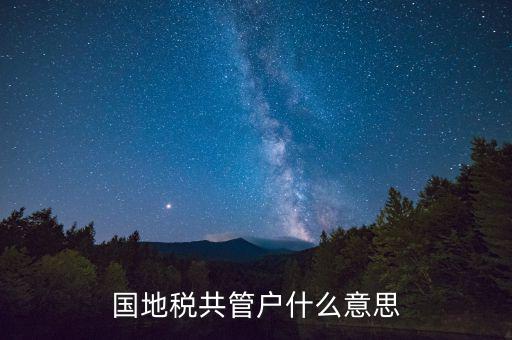 什么是國稅地稅共管戶，國地稅共管戶比對清理是什么意思
