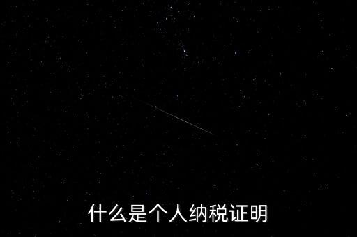 個稅完稅證明是什么，什么是個人納稅證明