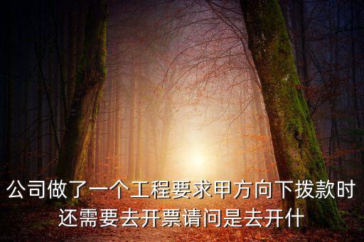 公司做了一個工程要求甲方向下?lián)芸顣r(shí)還需要去開票請問是去開什