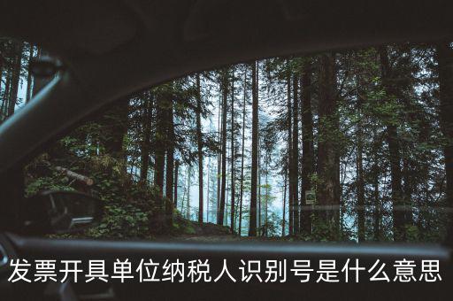 發(fā)票開具單位納稅人識(shí)別號是什么意思