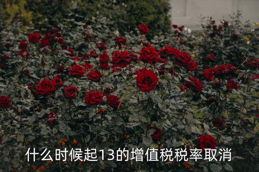 13稅率什么時候取消，什么時候起13的增值稅稅率取消