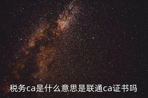 青島國稅ca證書是什么意思，什么事CA證書