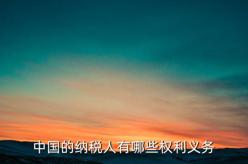 納稅人都有什么權(quán)利，中國的納稅人有哪些權(quán)利義務(wù)