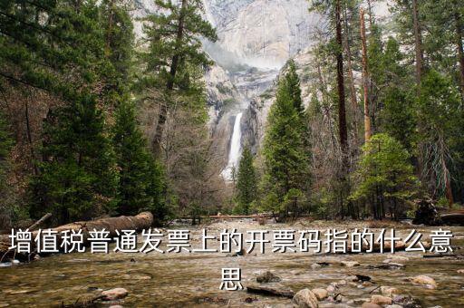 增值票的開(kāi)票碼是什么意思，增值稅普通發(fā)票上的開(kāi)票碼指的什么意思