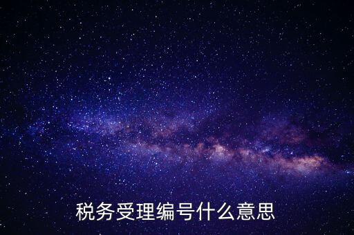 個人的稅收編號是什么意思，稅務受理編號什么意思