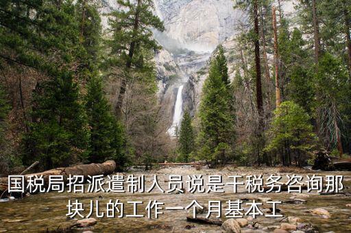國(guó)稅局招派遣制人員說(shuō)是干稅務(wù)咨詢(xún)那塊兒的工作一個(gè)月基本工