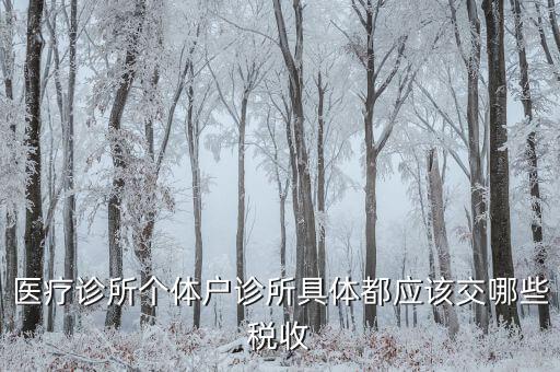 醫(yī)健護航都交什么稅，醫(yī)療診所個體戶診所具體都應(yīng)該交哪些稅收