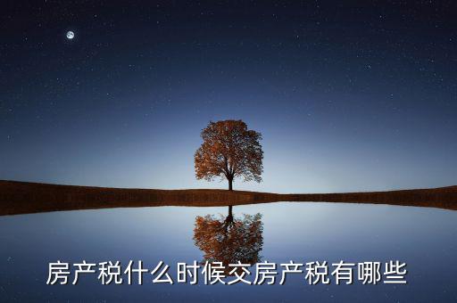 什么時(shí)候交房產(chǎn)稅，房子什么時(shí)候交稅