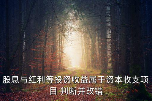 股息紅利等投資收益屬于什么，股息與紅利等投資收益屬于資本收支項(xiàng)目 判斷并改錯(cuò)