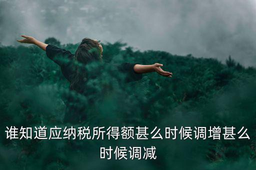 什么時候納稅調(diào)增調(diào)減，誰知道應(yīng)納稅所得額甚么時候調(diào)增甚么時候調(diào)減
