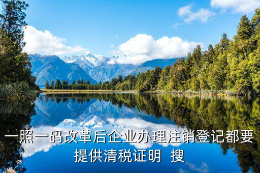 一碼一照清稅需要提交什么資料，一照一碼改革后企業(yè)辦理注銷登記都要提供清稅證明  搜