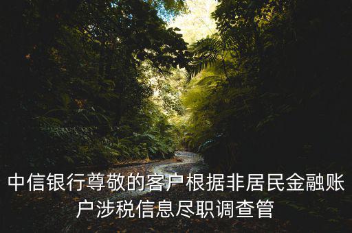 中信銀行尊敬的客戶(hù)根據(jù)非居民金融賬戶(hù)涉稅信息盡職調(diào)查管